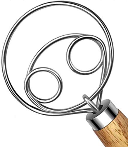 Danish Pancake Pan - 10 นิ้วภาษาสวีดิชคําแป้งปัดสแตนเลสภาษาดัชคําสไตล์แป้งขนมปังผสมมือไม้ Handle ครัวเบเกอรี่เครื่องมือ Artisian เครื่องปั่น