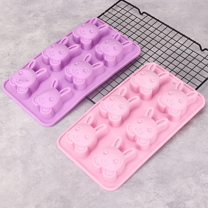 Bunny Cake Mold - แม่พิมพ์ซิลิโคนรูปกระต่ายกระต่ายแม่พิมพ์เค้กช็อคโกแลตแม่พิมพ์แม่พิมพ์อบขนมเค้ก3D แม่พิมพ์ตกแต่งเค้กเครื่องมือทำครัวบ้านแบบทำมือ