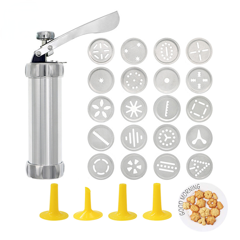Churros Maker Gun - อเนกประสงค์อลูมิเนียมเครื่องคุกกี้กดชุดคู่มือ Churros Maker เครื่องคุกกี้บิสกิตกดชุดปืนบิสกิตชุดเครื่องมือ