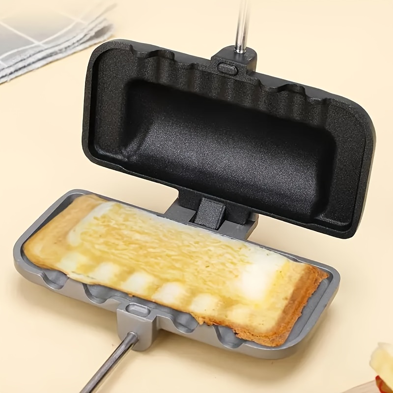 Hot Dog Press - 1pcs อาหารเช้าเครื่องทําแซนวิชสองด้าน Non Stick กระทะสุนัขร้อนเครื่องปิ้งขนมปัง Panini