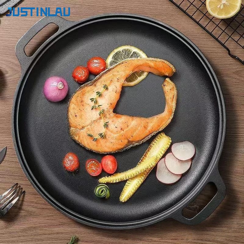 Cast Iron Corn - กระทะเหล็กหล่อแบบสองหูยี่ห้อ JUSTINLAU สำหรับทอดไข่ สเต็ก แพนเค้ก ย่างเนื้อ