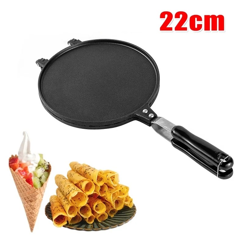 Waffle Cone Maker - 22 ซม.Non-Stick ไข่ม้วนเครื่องทําวาฟเฟิล Baking PAN Ice