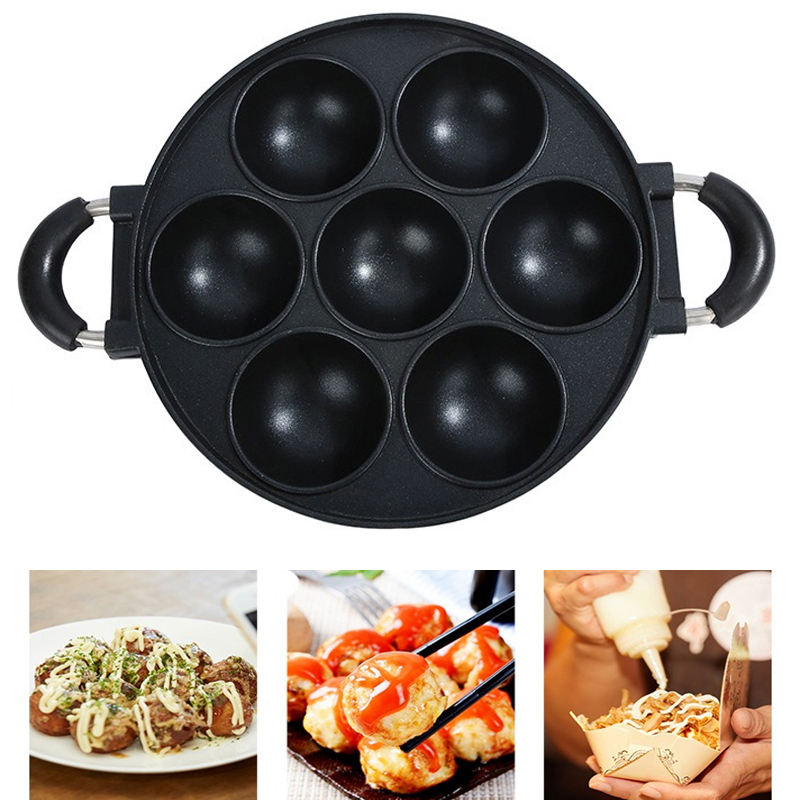 Cast Iron Corn - ถาดทำเค้กเหล็กหล่อ7หลุมกระทะทำไข่เจียวทำอาหารหม้ออาหารไม่ติดกระทะทำอาหารเช้าแม่พิมพ์เค้กพายเครื่องครัว