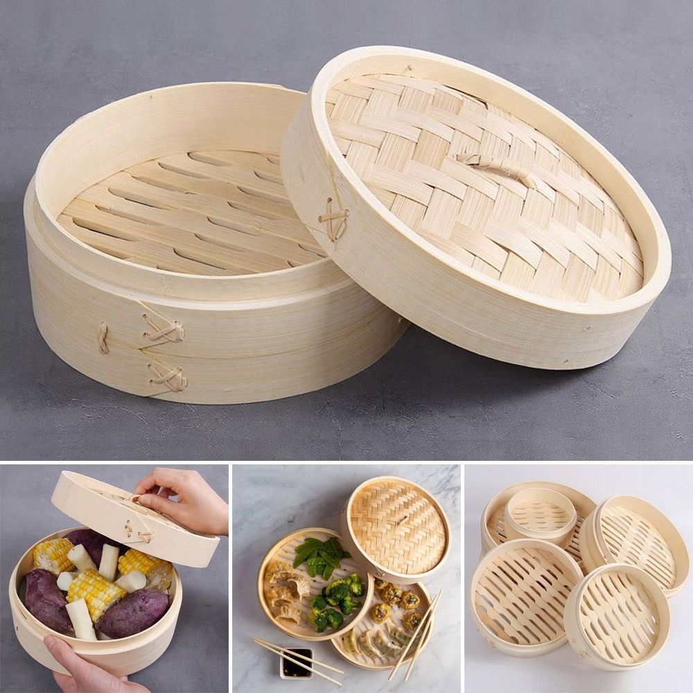 Bao Steamer Bamboo - ซึ้งนึ่งอาหารจีน ซึ้งไม้ไผ่ สำหรับนึ่งติ่มซำ ซาลาเปา เกี๊ยว ผัก