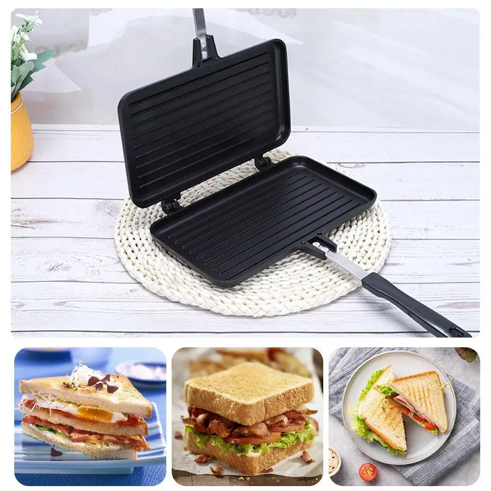 Cast Iron Corn - กระทะสองด้าน Non-Stick เครื่องทําแซนวิชวาฟเฟิลแพนเค้กขนมขบเคี้ยว Griddle PAN ขนมปังบาร์บีคิวแผ่นครัวเครื่องมือทําอาหาร