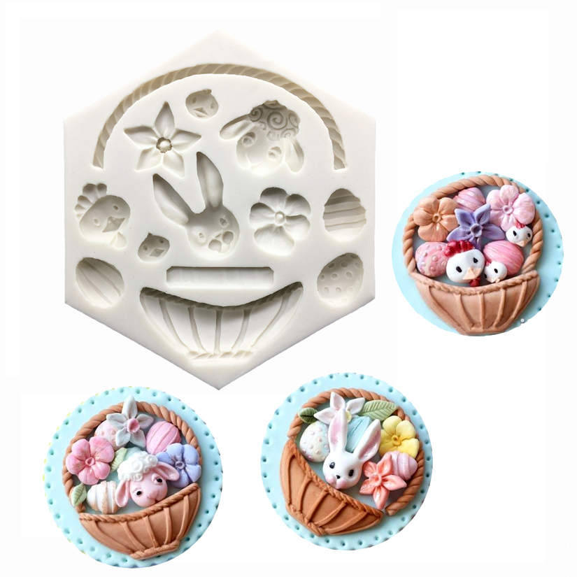 Bunny Cake Mold - แม่พิมพ์ซิลิโคนรูปกระต่ายอีสเตอร์ อุปกรณ์ตกแต่งเค้กฟองดองท์ แม่พิมพ์ขนม ช็อกโกแลต กัมเพสต์