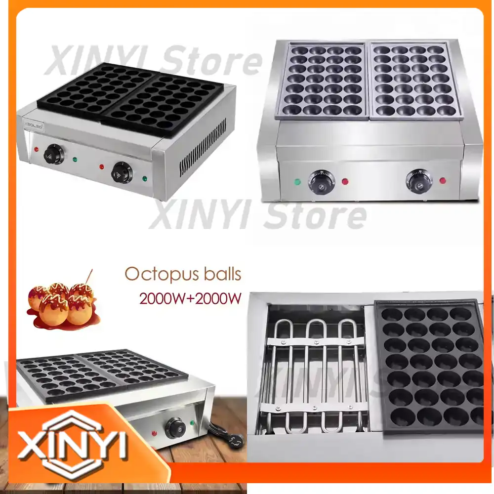 Takoyaki Grill Plate - เครื่องทำทาโกะยากิแบบตั้งโต๊ะ XEOLEO สำหรับเชิงพาณิชย์ 2 แผ่น 2000
