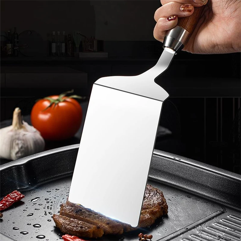 สแตนเลสสตีลสแควร์หัวสเต็กทําอา - Okonomiyaki Spatula บทวิจารณ์และราคา