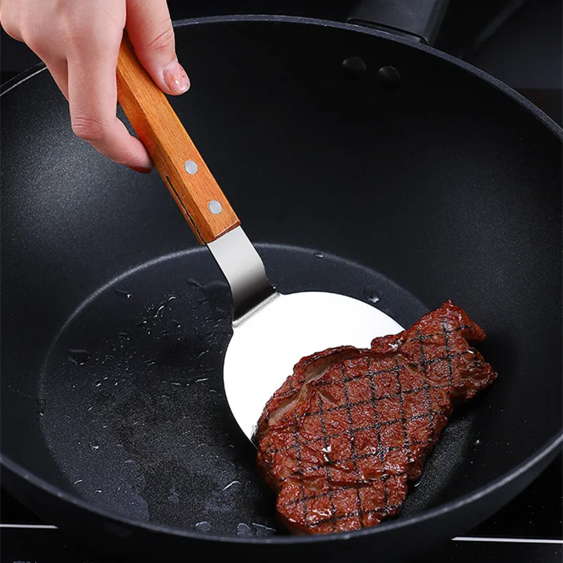 ตะหลิวสแตนเลสสตีลด้ามไม้เทปปัน - Okonomiyaki Spatula บทวิจารณ์และราคา