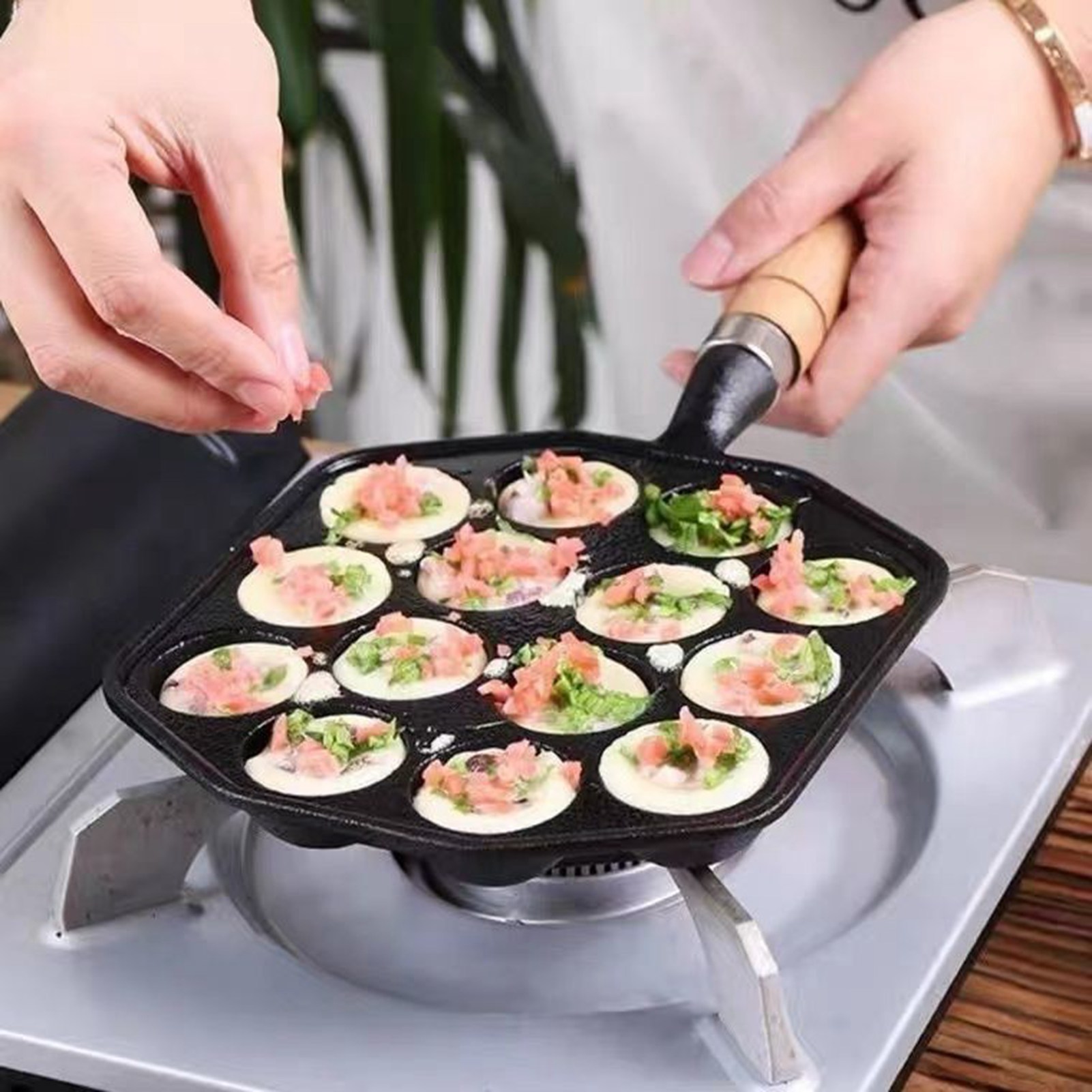 กระทะทาโกะยากิ14รูแบบไม่ติดกระ - Egg Waffle Pan บทวิจารณ์และราคา