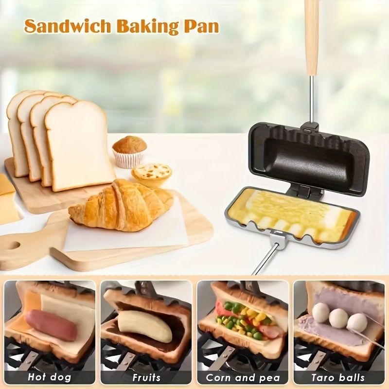 1pcs อาหารเช้าเครื่องทําแซนวิช - Hot Dog Press บทวิจารณ์และราคา