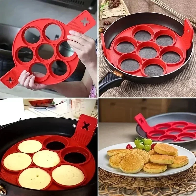 ซิลิโคน 7 หลุมกระทะแบบวงกลมอาห - Egg Waffle Pan บทวิจารณ์และราคา